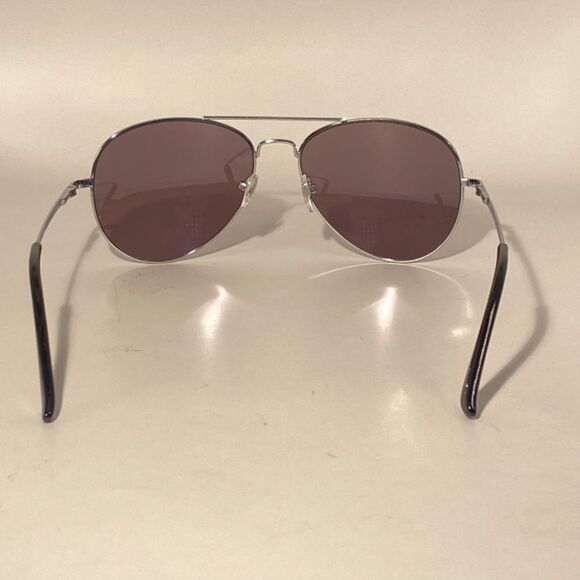 1026 Silver Aviator Sunglasses Grey Mirrored Lenses NWOT - Picture 4 of 8